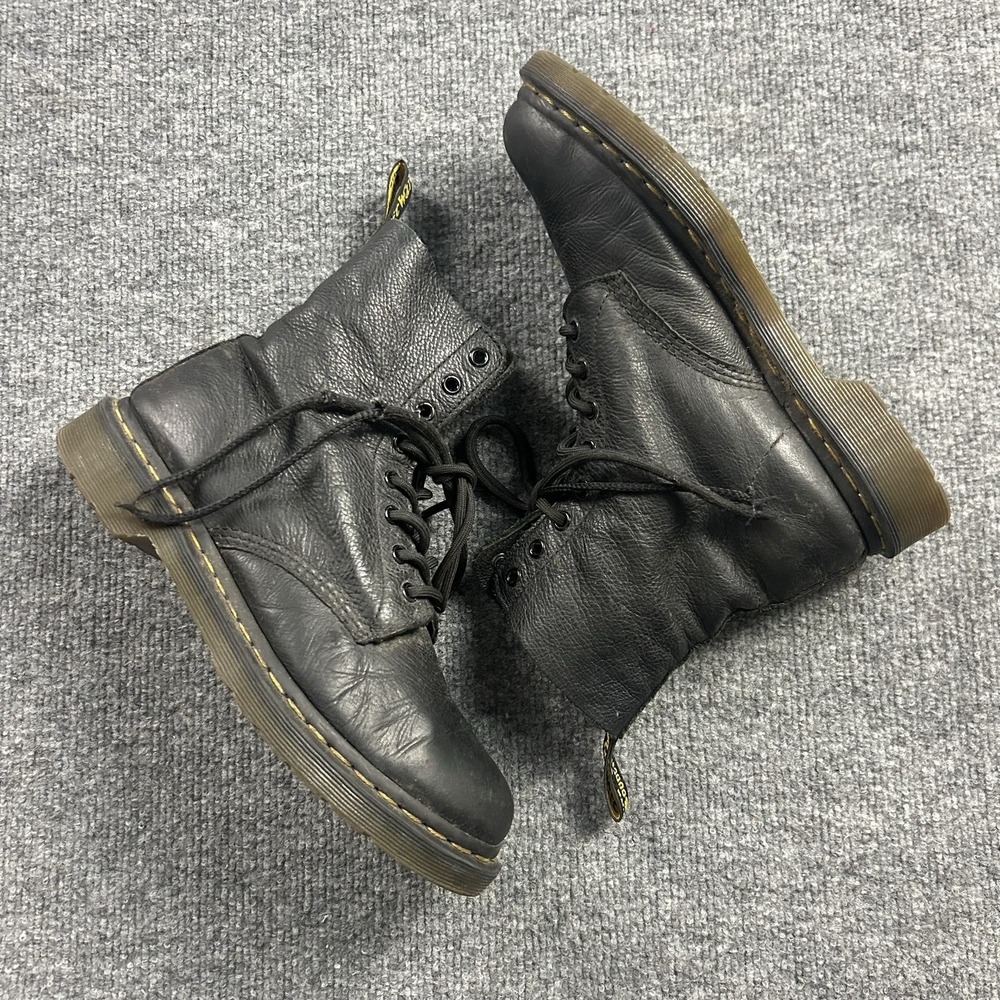 Dr. Martens Pascal Boots Womens Size 9 Black Leather Ankle Combat Lace Up Docs
